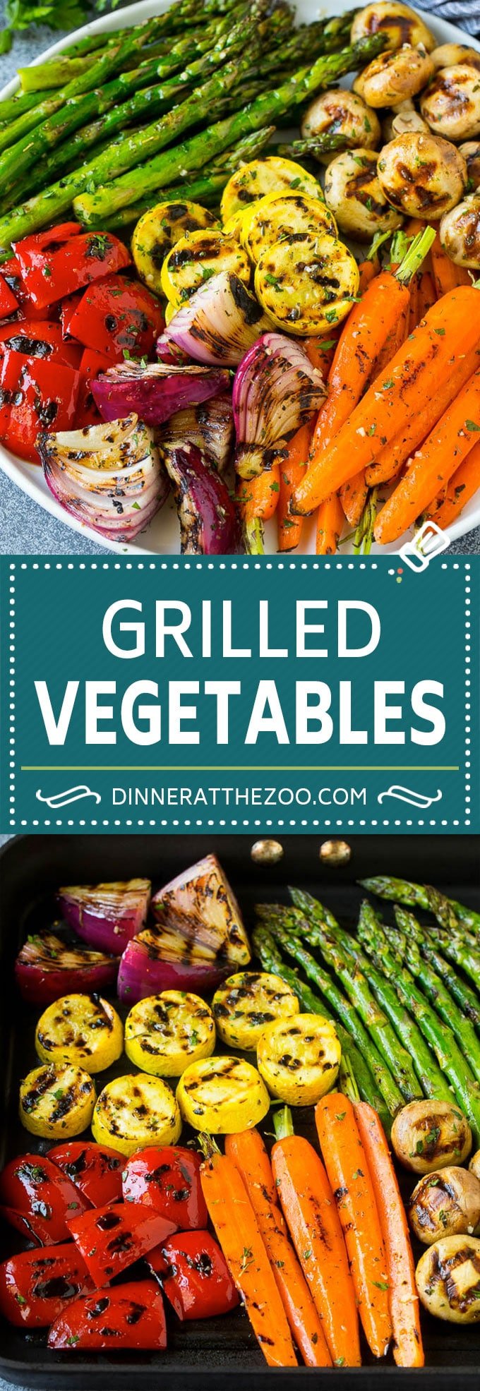 These grilled vegetables are an assortment of colorful veggies bathed in a flavorful garlic and herb marinade, then cooked to perfection on the grill.