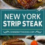 Seared New York strip steak with garlic and herb butter, an easy and elegant meal!